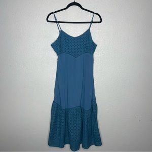 Francesca Turquoise blue midi dress- M